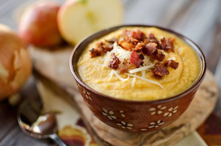 Roasted Butternut Squash Soup with Crispy Bacon Recipe