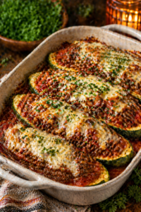 Beef Stuffed Zucchini Boats