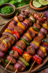 Chorizo and Veggie Skewers