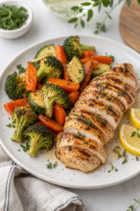 Grilled Lemon Herb Chicken with Veggies