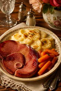 Ham Steak with Scalloped Potatoes