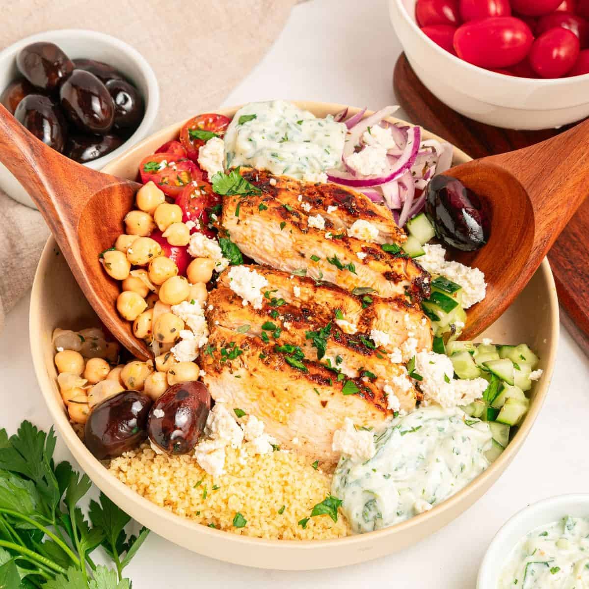 Lemon Garlic Chicken Couscous Bowl