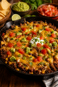 One-Pan Cheesy Beef Taco Skillet