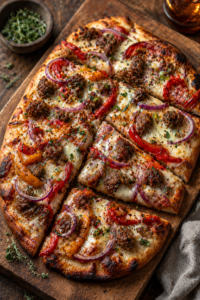 Sausage Flatbread Pizza
