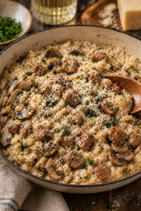 Sausage and Mushroom Risotto-Style Rice