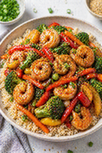 Shrimp Stir-Fry with Brown Rice