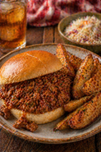 Sloppy Joes with Potato Wedges