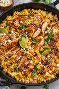 Street Corn Chicken Rice Skillet