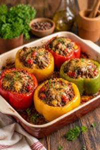 Stuffed Bell Peppers with Lean Beef and Veggies