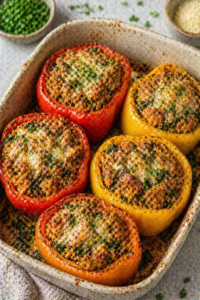 Turkey and Spinach Stuffed Peppers