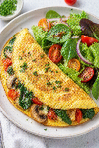 Vegetable Omelette with Side Salad