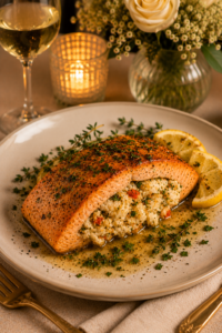 Crab Stuffed Salmon