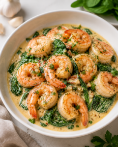 Creamy Garlic Shrimp with Spinach