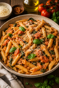 Creamy Tomato Spinach Pasta