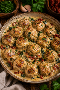 Creamy Tuscan Chicken Meatballs
