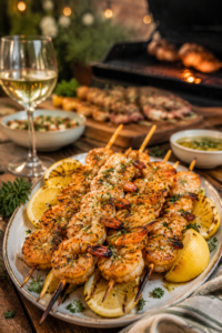 Garlic Butter Grilled Shrimp Skewers