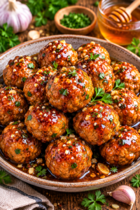 Honey Garlic Chicken Meatballs