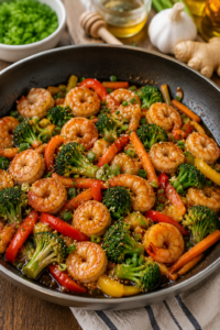 Honey Garlic Shrimp Stir Fry