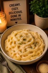 Microwave Alfredo Pasta Bowl