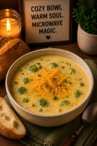 Microwave Broccoli Cheddar Soup