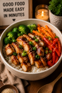Microwave Chicken Rice Bowl