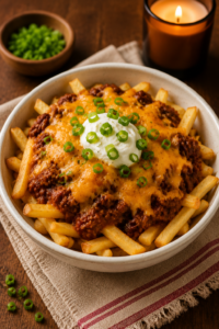 Microwave Chili Cheese Fries