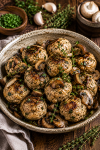 Mushroom Chicken Meatballs
