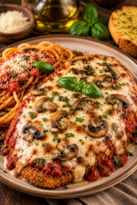 Mushroom Chicken Parmesan