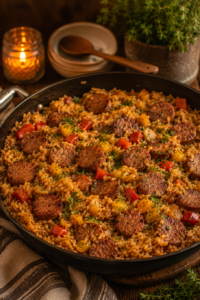 One-Pan Sausage and Rice