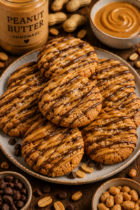 Peanut Butter Drizzle Cookies