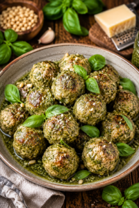 Pesto Chicken Meatballs
