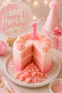 Pink Ombre Smash Cake