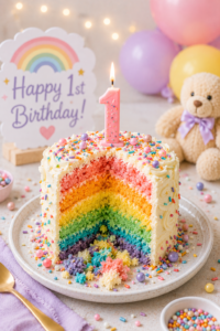 Rainbow Smash Cake