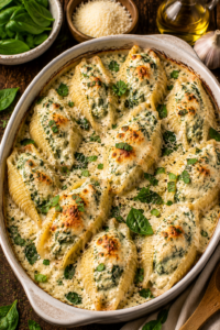 Ricotta Spinach Alfredo Shells