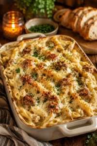 Sausage Alfredo Bake