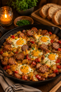 Sausage Breakfast-for-Dinner Skillet