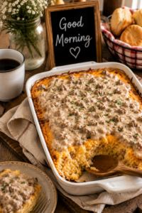 Sausage Gravy Hashbrown Casserole