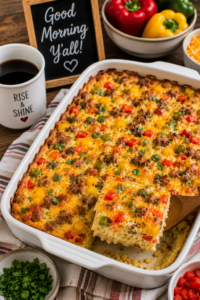 Sausage and Pepper Hashbrown Casserole