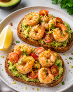 Shrimp Avocado Toast Dinner