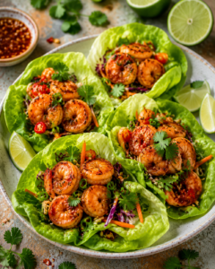 Spicy Shrimp Lettuce Wraps