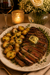 Steak and Garlic Butter Potatoes