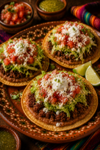 Tostadas with Refried Beans and Beef