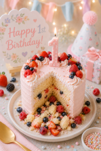 Vanilla Berry Smash Cake
