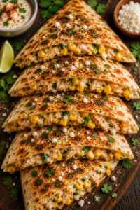 Mexican Street Corn Chicken Quesadilla
