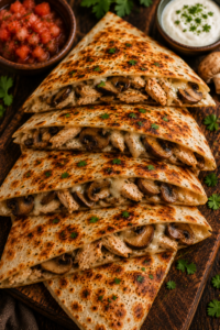 Mushroom Chicken Quesadilla