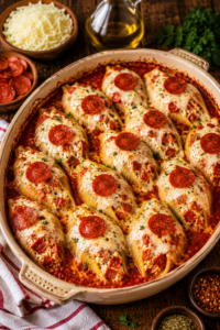 Pepperoni Pizza Stuffed Shells