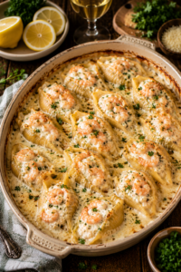 Shrimp Alfredo Stuffed Shells